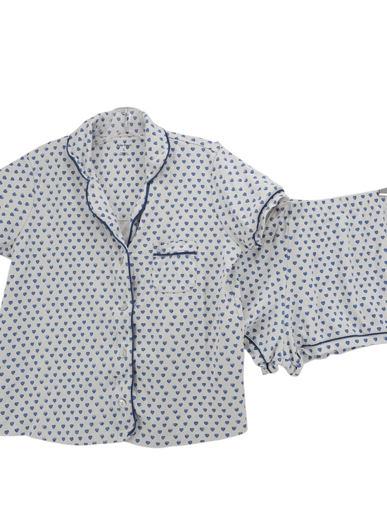 Roller Rabbit Other - ROLLER RABBIT Blue Hearts Print Pajama Set Short Sleeve Shorts LARGE